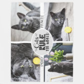 Kattenregel met foto en namen fleece deken (Voorkant)