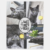 Kattenregel met foto en namen fleece deken (Voorkant)