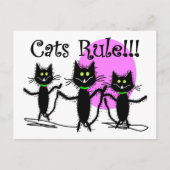 Kattenregel!!! Zwart kattenontwerp...schattig Briefkaart (Voorkant)