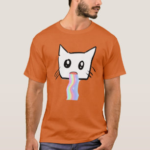Kattenregenboog braaksel dier Schattige familie T-shirt