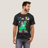 kattenrijdend dinosaurus t-shirt (Voorkant volledig)