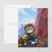Kattenrijdende motorfiets op bergweg briefkaart (Voorkant / Achterkant)