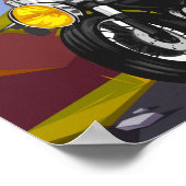 Kattenrijdende motorfiets op het Poster van de ber (Hoek)