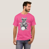 Kattenrockband Drummerkat Drummen T-shirt (Voorkant volledig)