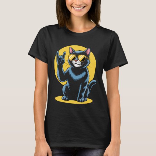Kattenrockmuziek T-shirt (Voorkant)
