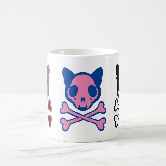 kattenschedel en kruisbeenderen koffiemok (Center)