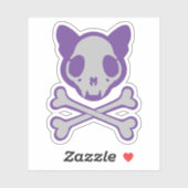  kattenschedel en kruisbeenderen sticker (Vel)