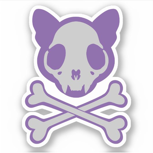 kattenschedel en kruisbeenderen sticker (Voorkant)