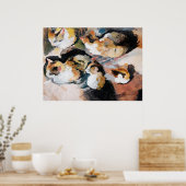 Kattenschilderij Poster (Keuken)