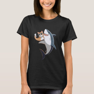 Kattenselfie Haai Photobomb Grappig 1 T-shirt