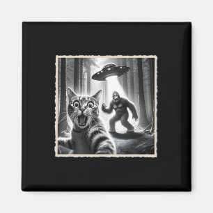 Kattenselfie met Bigfoot en UFO Funny Sasquatch Ca Magneet