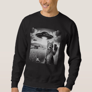 Kattenselfie met buitenaardse UFO Funny Cat Trui