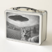Kattenselfie met buitenaardse UFO grappige katteng (Achterkant)
