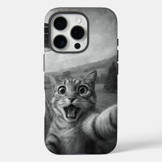 Kattenselfie met buitenaardse UFO grappige katteng Case-Mate iPhone Case (Achterkant)