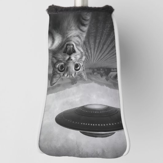 Kattenselfie met buitenaardse UFO grappige katteng Golfheadcover (Draai 90)