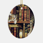 Kattenslaap in bibliothecaresse keramisch ornament (Rechts)