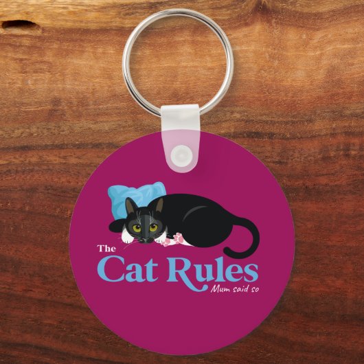 Kattensleutelhanger - Kattenregels - Blijf kalm Sleutelhanger (Achterkant)