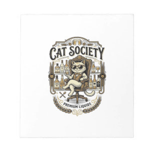 Kattensociëteit Kat Alcohol Bar Humor Vintage Vect Notitieblok