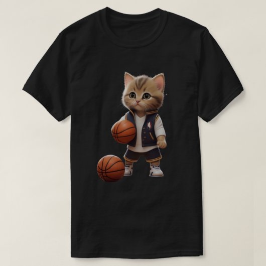 kattenspel basketbal t-shirt (Design voorkant)