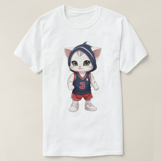 kattenspel basketbal t-shirt (Design voorkant)