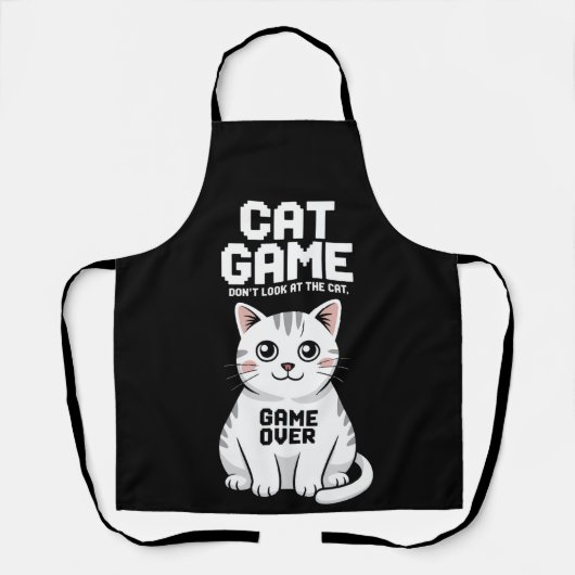 Kattenspel Kijk Niet Naar De Kat Grappig Schort (Voorkant)
