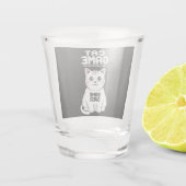 Kattenspel Kijk Niet Naar De Kat Grappig Shot Glas (Achterkant)