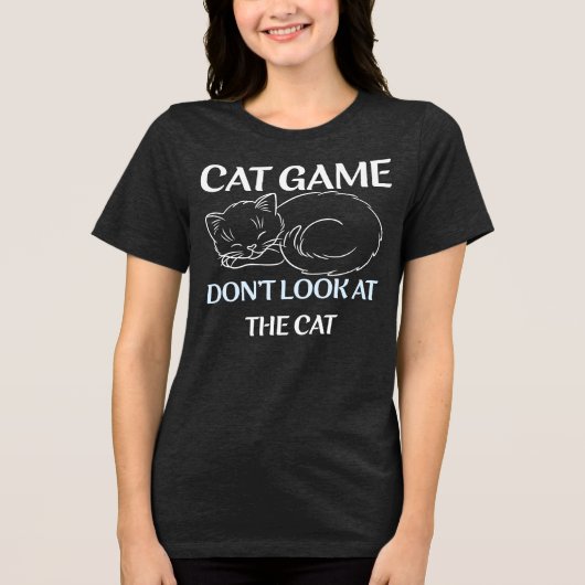 Kattenspel Kijk niet naar de kat Tri-Blend Shirt (Voorkant)
