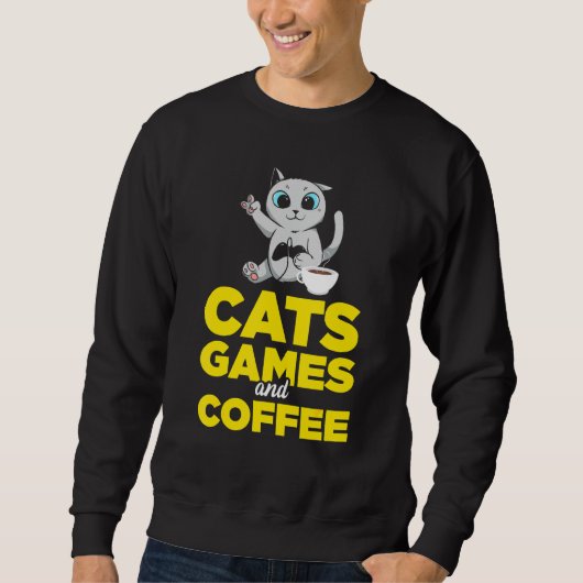 Kattenspelen en koffie trui (Voorkant)