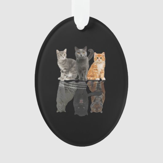 kattenspiegelbeeld cheetah tijgercadeau ornament (voorkant)