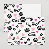 Kattensporen Uitnodiging Briefkaart (Voorkant / Achterkant)