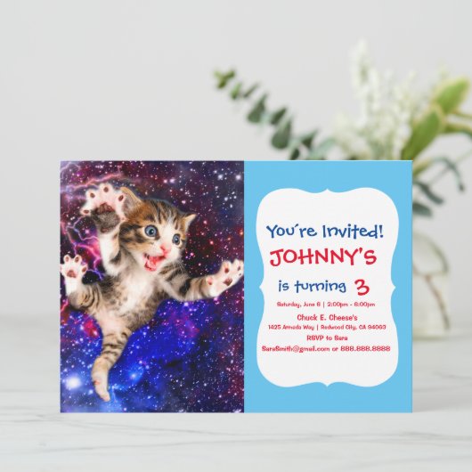 Kattensprong in de ruimte kaart (Staand voorkant)