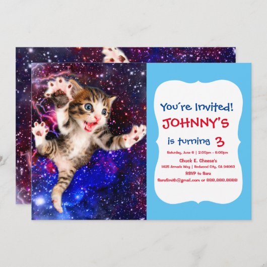 Kattensprong in de ruimte kaart (Voorkant / Achterkant)