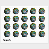 Kattensprong in de ruimte ronde sticker (Vel)
