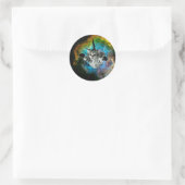 Kattensprong in de ruimte ronde sticker (Tas)