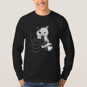 Kattenstaarten met dekbedden met gordijn t-shirt