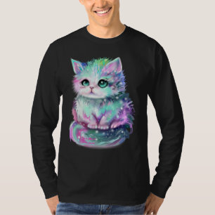 Kattensterrenstelsel Pastel Regenboogkleurige Mopp T-shirt