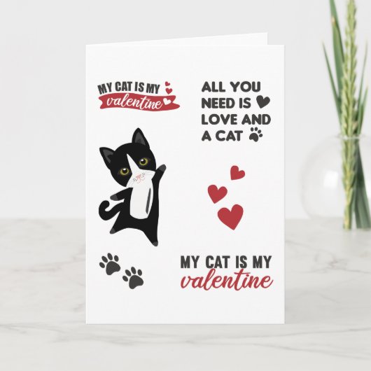 Kattensticker Set Mijn Kat Is Mijn Valentijn Kaart (Voorkant)