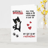 Kattensticker Set Mijn Kat Is Mijn Valentijn Kaart (Gele Bloem)