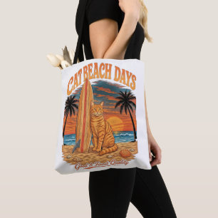 Kattenstranddagen Funny Surfing Kattenliefhebber C Tote Bag