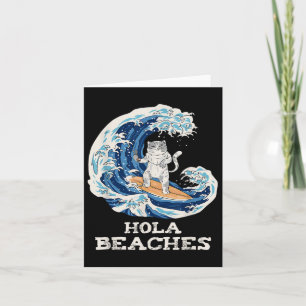 Kattenstranden Grappig Japans Hola Cat Surfen Kaart