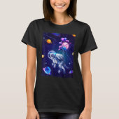 Kattenstronaut in de galaxy-afbeelding t-shirt (Voorkant)