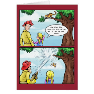 Kattenstuck in Tree Cartoon