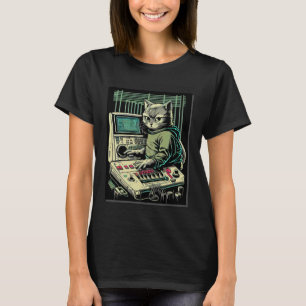Kattensynthesizer Analoge Synthesizer Vintage Stud T-shirt