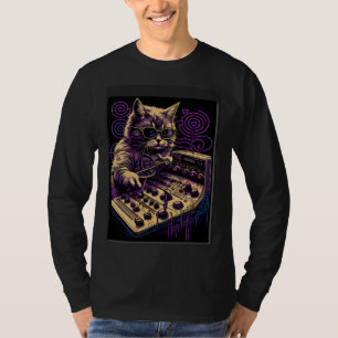 Kattensynthesizer Analoge Synthesizer Vintage Stud T-shirt