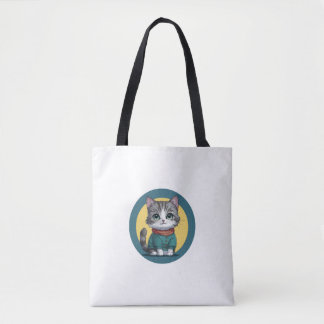 Kattentas met schattige kleding tote bag