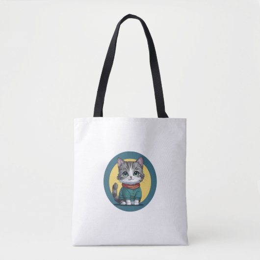 Kattentas met schattige kleding tote bag (Voorkant)