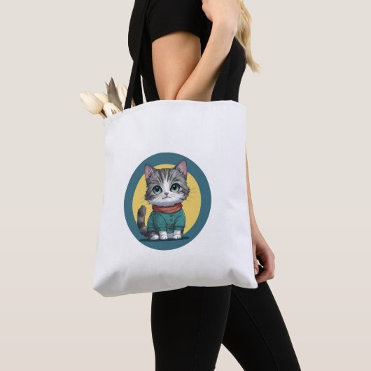 Kattentas met schattige kleding tote bag (Dichtbij)