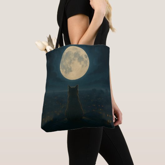 Kattentassentas op het dak tote bag (Dichtbij)