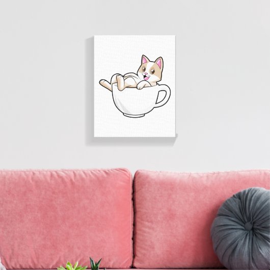 Kattentekop Canvas Afdruk (Insitu (Woonkamer))