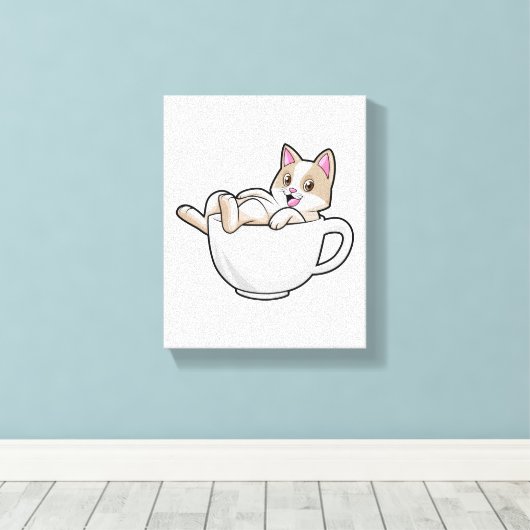 Kattentekop Canvas Afdruk (Insitu (Houten vloer))